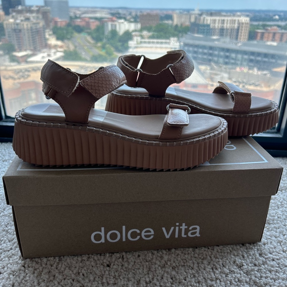 Dolce Vita Women's Leather Platform Sandals - Picture 5 of 8